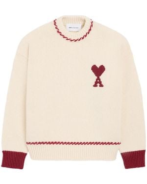 Ami Paris Jersey con bordado Ami de Coeur - Neutro