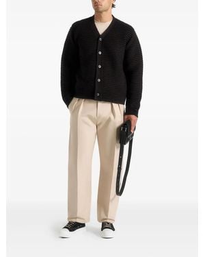 Manière De Voir Anton Ribbed-Knit Cardigan - Black