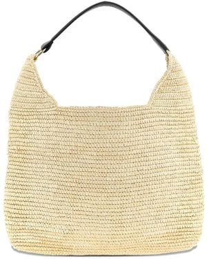 Maison Michel Cristiana Crocheted Leather-Handle Shoulder Bag - Natural