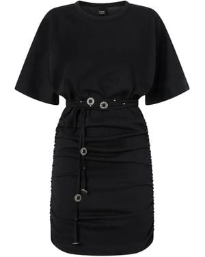 Pinko Short Dress With Belt - Black
