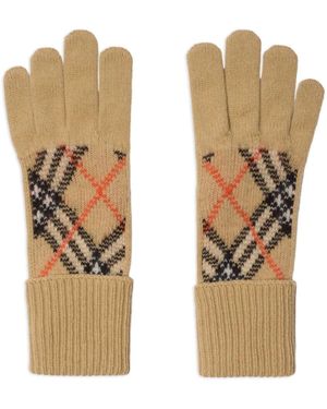 Burberry Check Gloves - Natural