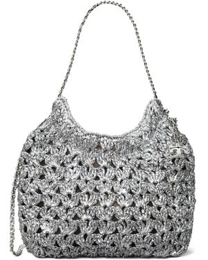 Tory Burch Mini Fleming Cross Body Bag - Gray
