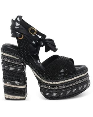Kurt Geiger Sandali Chelsea Scarf Con Plateau - Nero