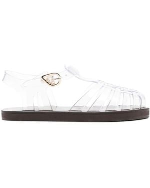 Ancient Greek Sandals Sandali Homeria Jelly Con Suola Piatta - Bianco