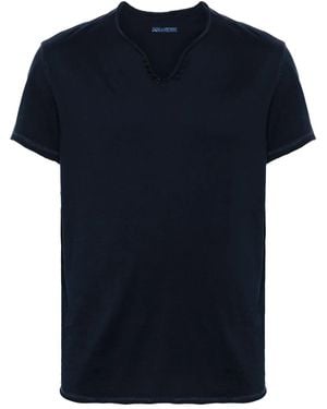 Zadig & Voltaire T-Shirt Mit Henley-Kragen - Blau