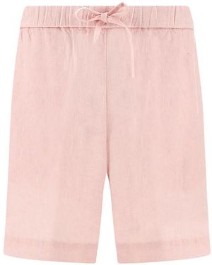 Paul & Shark Drawstring Linen Shorts - Pink