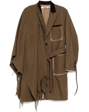 Midorikawa Raw Edge Detailing Coat - Brown