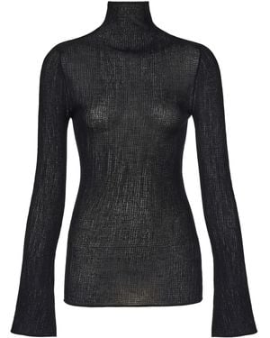 Ferragamo Jersey con puños acampanados - Negro