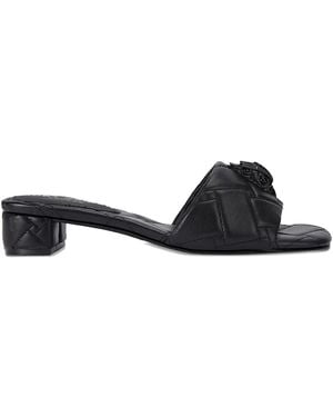Kurt Geiger Quilted Embellished Sandals - Black