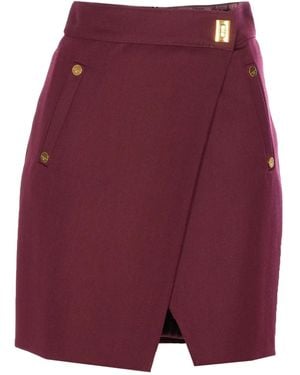 Elisabetta Franchi Slit A-Line Skirt - Purple