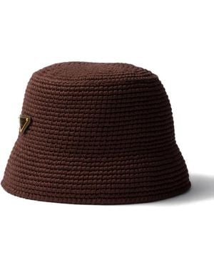 Prada Gehäkelter Fischerhut - Braun