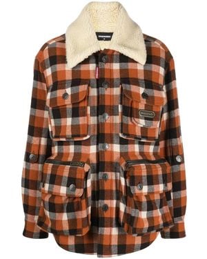 DSquared² Check-Pattern Jacket - Brown
