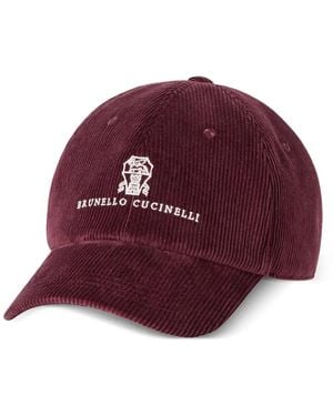 Brunello Cucinelli Comfort Cotton And Cashmere Corduroy Baseball Cap With Embroidered Logo