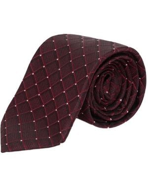 Michael Kors Check-Pattern Tie - Red