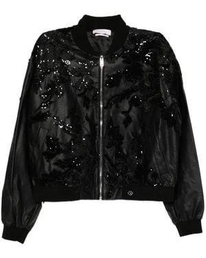 Saiid Kobeisy Beaded Leather Jacket - Black