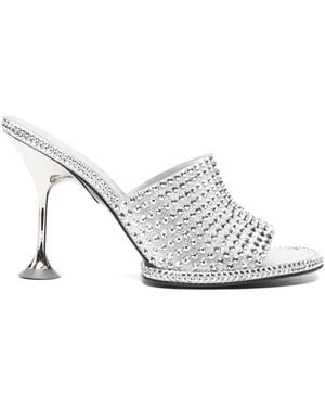 Sergio Rossi Embellished Heeled Sandals - White