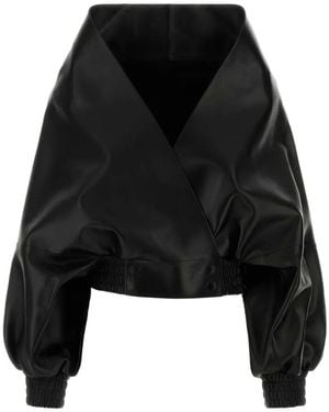 Balenciaga Off-The-Shoulder Cropped Jacket - Black