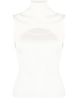 Jonathan Simkhai Easton Cut-Ut Ribbed Top - White
