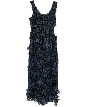 Jonathan Simkhai Midi Floral Lace Dress - Blue