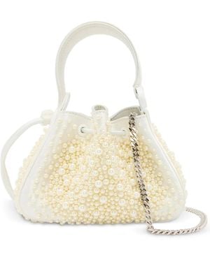 Oscar de la Renta O Handle Leather Mini Bag - White