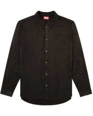 DIESEL S-Simply-Ajfu Logo-Detail Shirt - Black