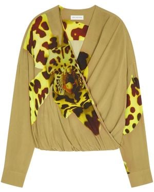 Dries Van Noten Drapiertes Top - Gelb