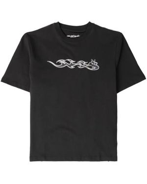 Yardsale Flame-Graphic T-Shirt - Black