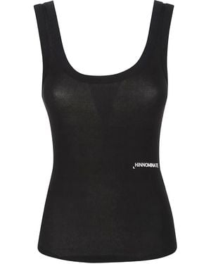 hinnominate Ribbed Scoop-Neck Tank Top - Black