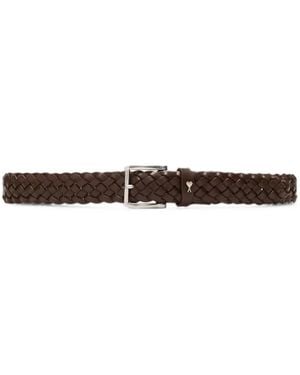 Ami Paris Ceinture En Cuir De Vache Tressé Paris Paris 30Mm - Blanc