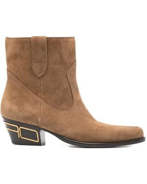 Etro Enkellaarzen Met Puntige Neus - Bruin