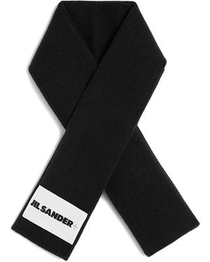 Jil Sander Schal Aus Schurwolle - Schwarz