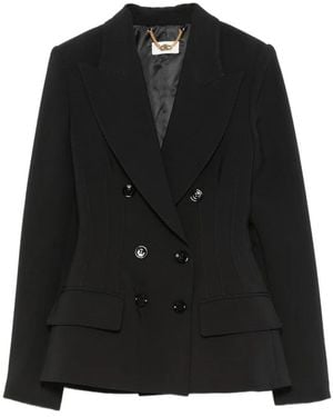 Elisabetta Franchi Polyester Elastane Jacket - Black