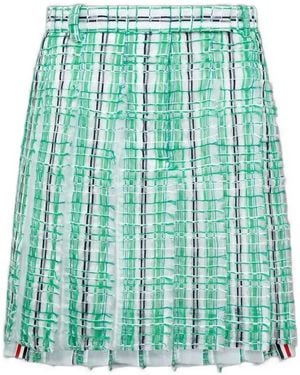 Thom Browne Striped Pleated Skirt - Green