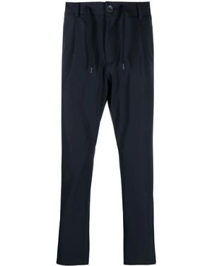 Herno Logo-Plaque Button-Fastening Tapered Trousers - Blue