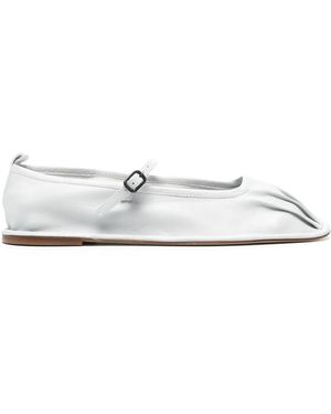 Hereu Dansa Leather Ballerina Shoes - White