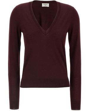 Saint Laurent プランジネック セーター - レッド
