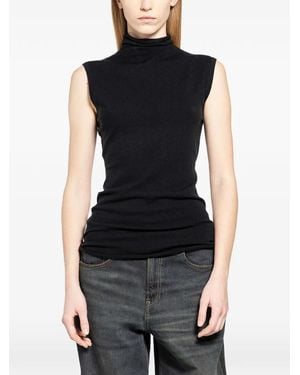 6397 Mock-Neck Tank Top - Black