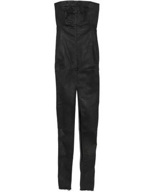 Rick Owens Robe Longue Sliced Rustier À Fermeture Zippée - Black