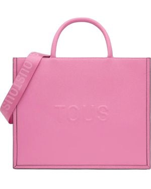 Tous Bolso shopper con logo en relieve - Rosa