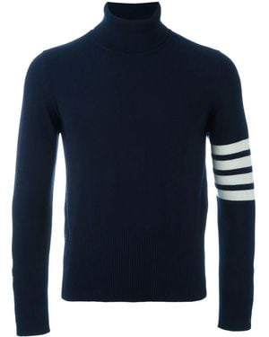 Thom Browne 4-Bar Rollkragenpullover Aus Kaschmir - Blau