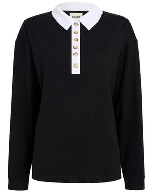 KHAITE Faithful Button-Up Polo - Black
