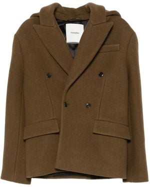 Nanushka Double-Breasted Coat - Brown
