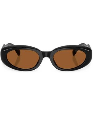 Miu Miu Mu C01S Oval-Frame Sunglasses - Black