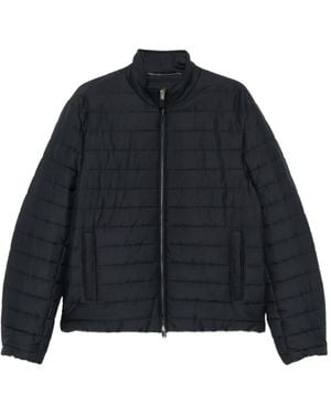 Canali Quilted High-Neck Jacket - Blue