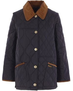 Barbour コーデュロイカラー キルティングジャケット - ブルー