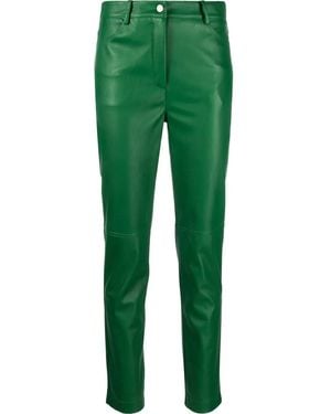 Blanca Vita Faux-Leather Trousers - Green