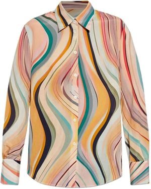Paul Smith Camisa con motivo de ondas - Rosa