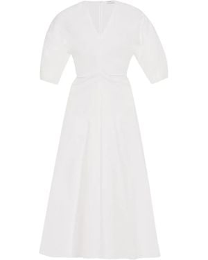 Rosetta Getty Abito Midi Con Maniche A Palloncino - Bianco