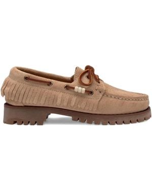Sebago Fringed Tie Loafers - Brown