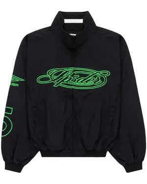 Sp5der Logo-Embroidery High-Neck Track Jacket - Black